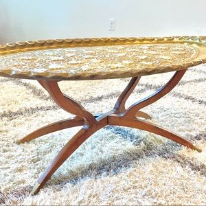 Moroccan Brass Gold Tray Table